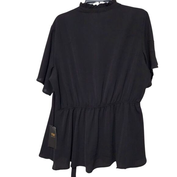 Ymi Collection Top For Women Size 2X Black Lightweight Front Tie Belt - Picture 2 of 10